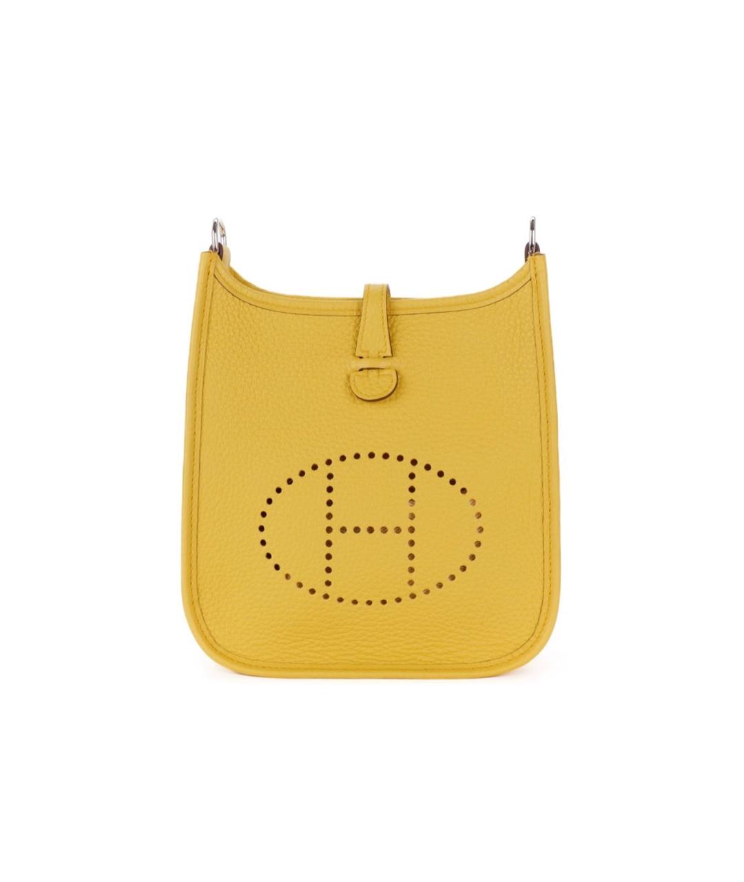 HERMES Желтая кожаная сумка через плечо, фото 9