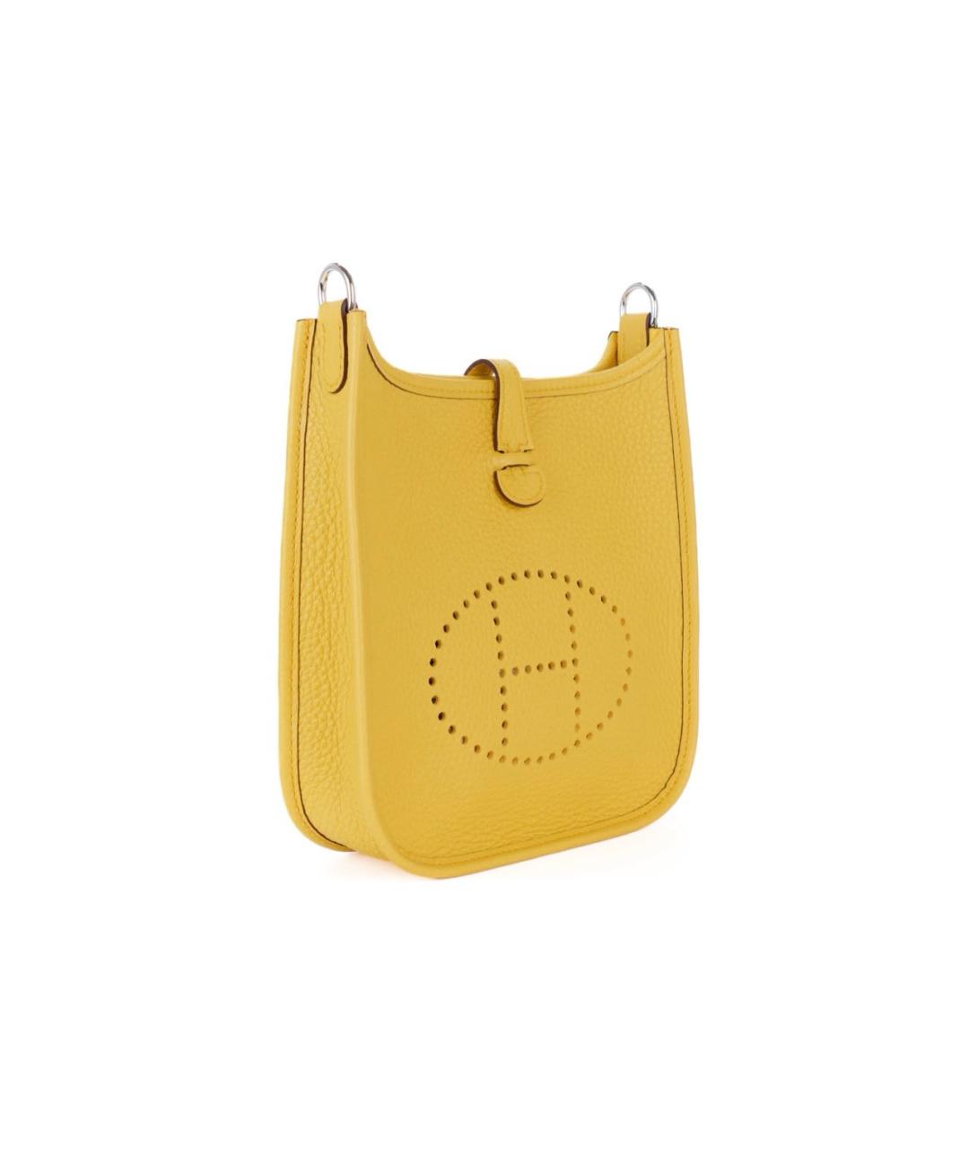 HERMES Желтая кожаная сумка через плечо, фото 8
