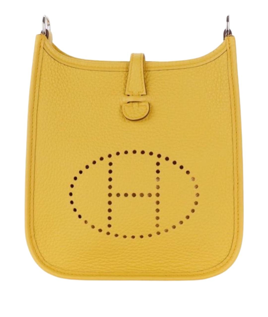 HERMES Желтая кожаная сумка через плечо, фото 1