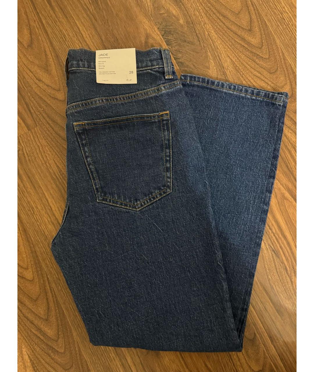 ARKET Темно-синие хлопковые прямые джинсы, фото 5