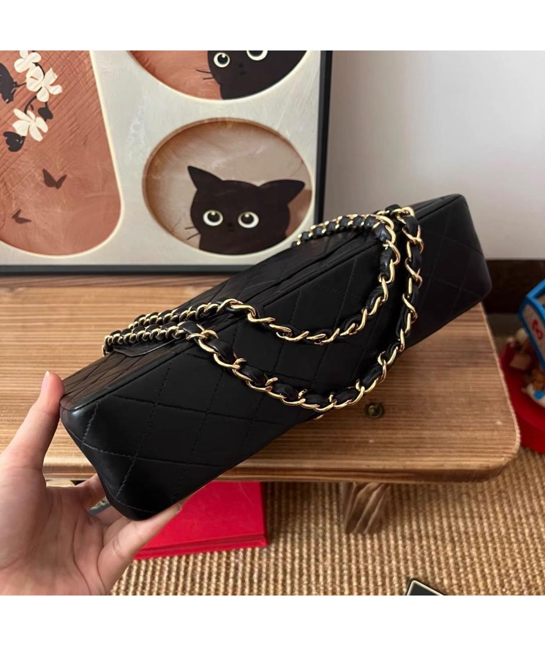 CHANEL Черная кожаная сумка через плечо, фото 6
