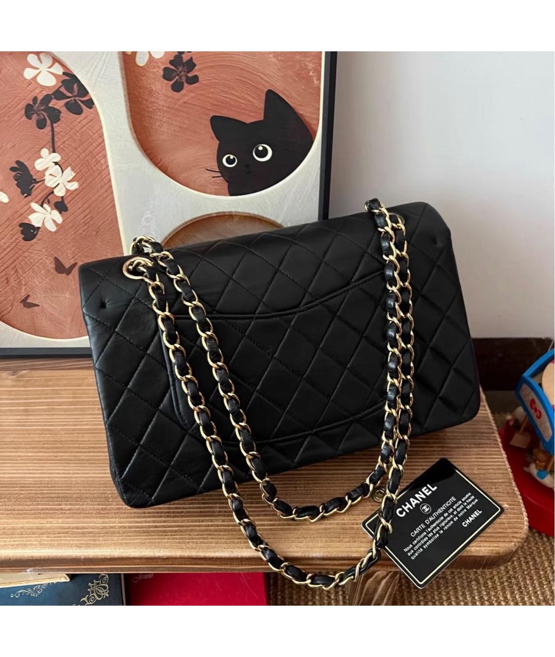 CHANEL Черная кожаная сумка через плечо, фото 5