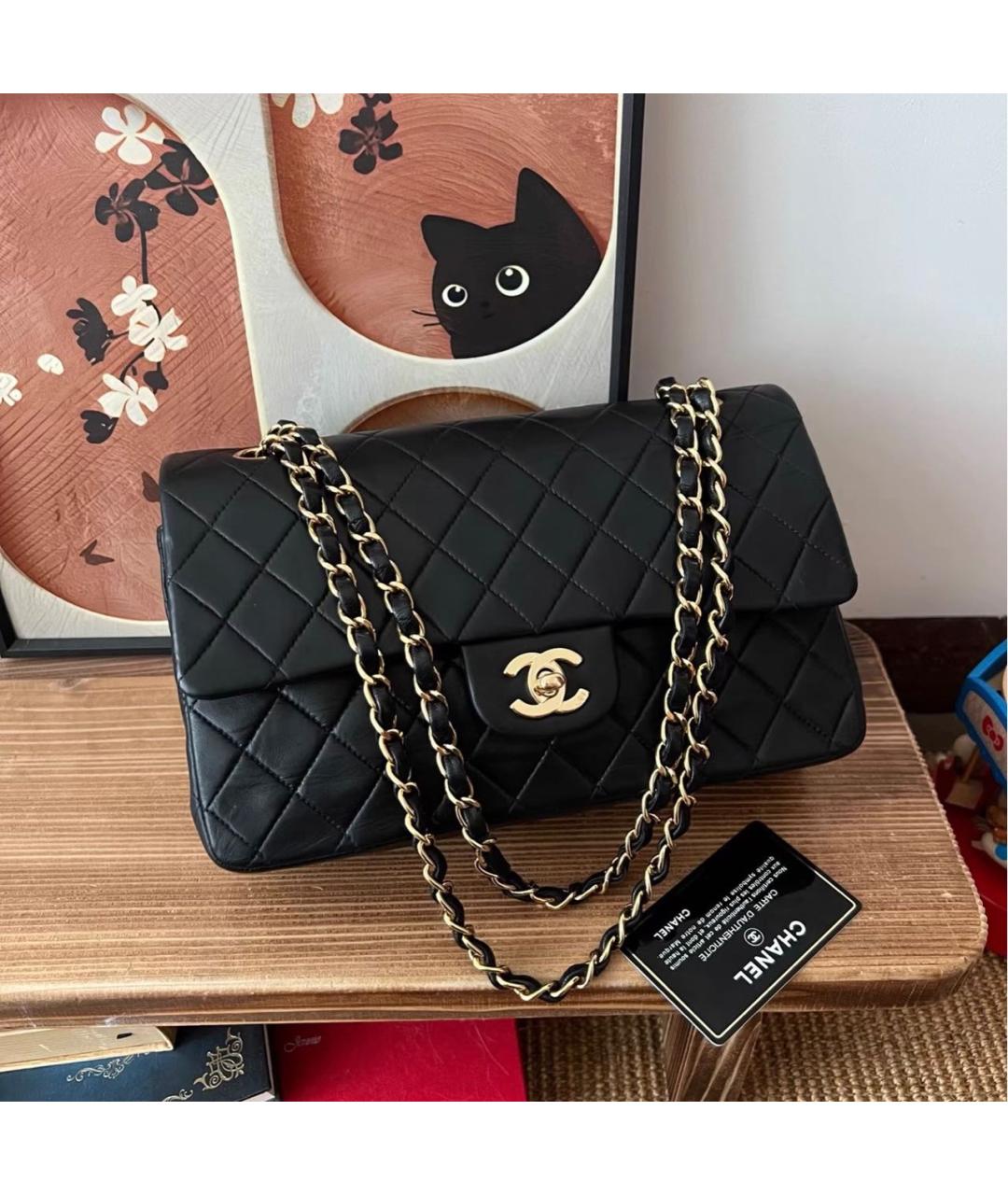 CHANEL Черная кожаная сумка через плечо, фото 7