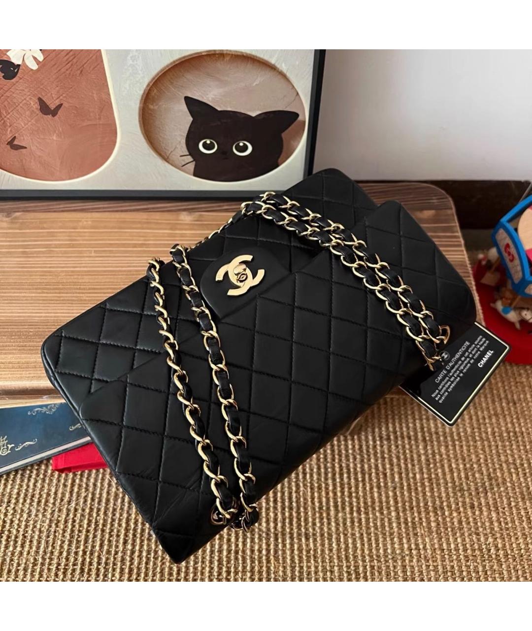 CHANEL Черная кожаная сумка через плечо, фото 4