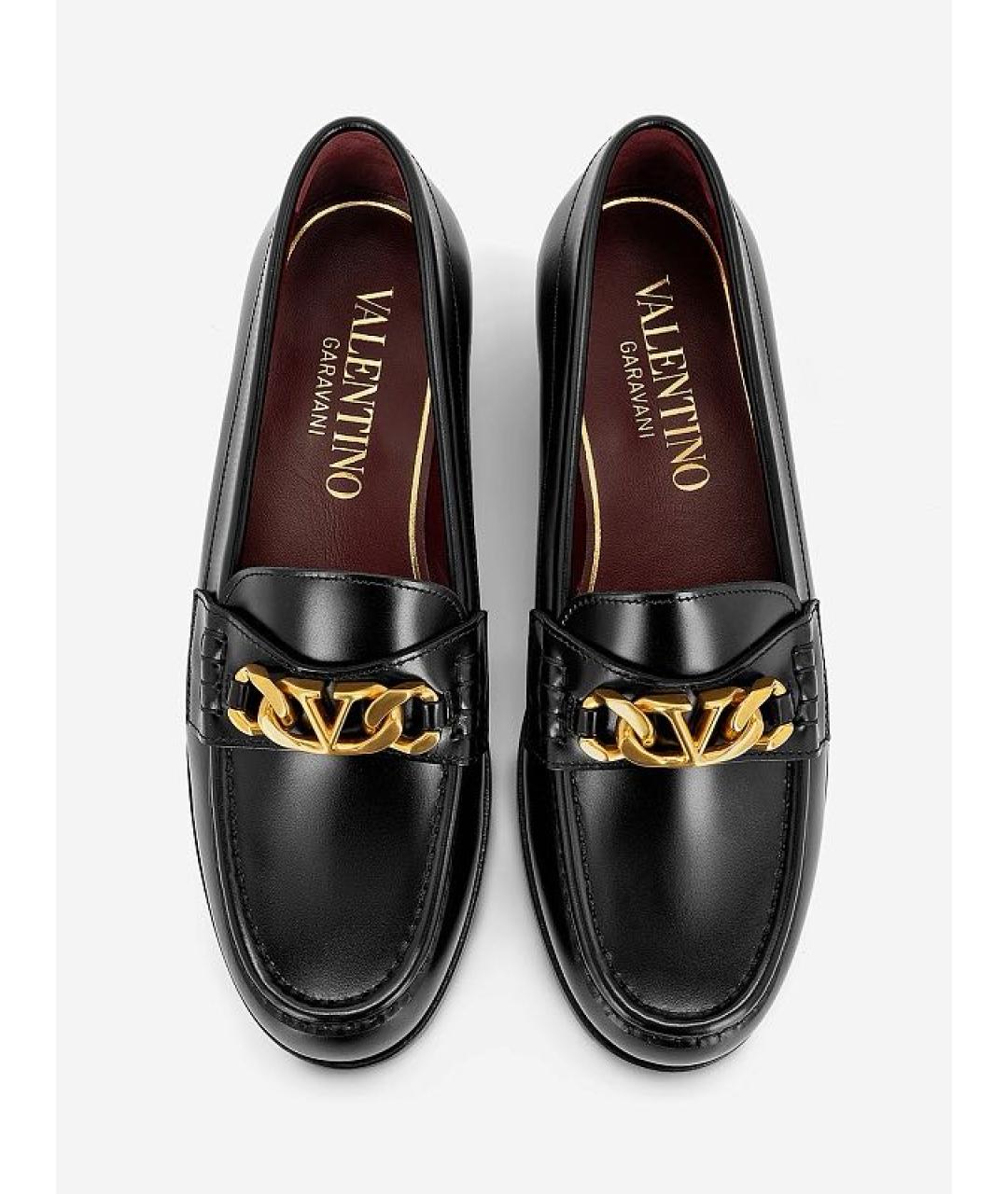 VALENTINO Черные кожаные лоферы, фото 3