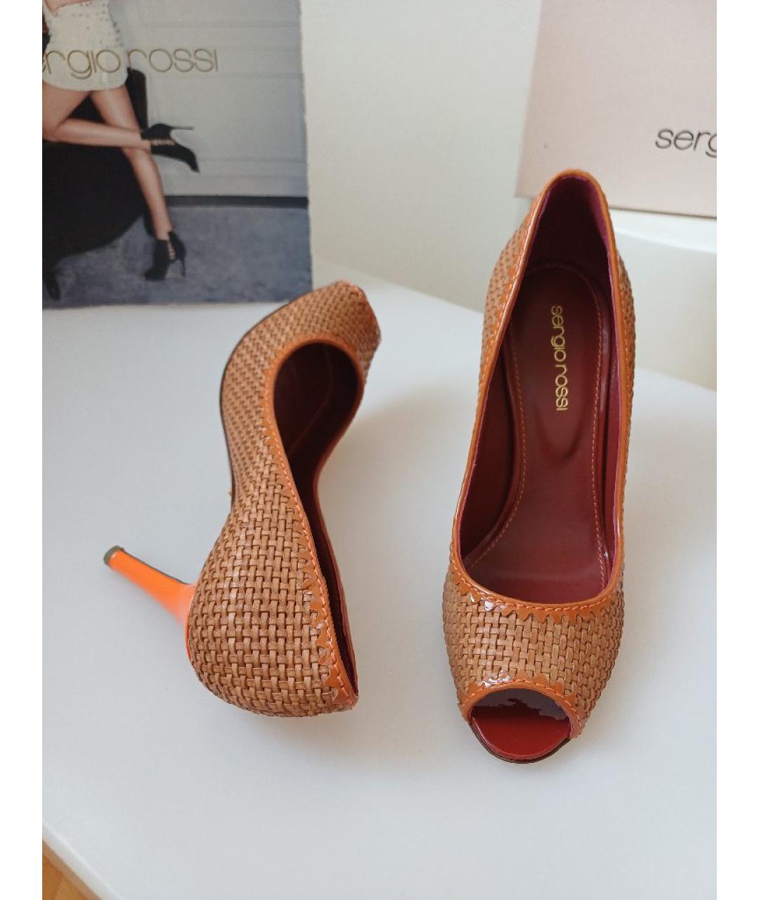 SERGIO ROSSI Коричневые кожаные туфли, фото 5