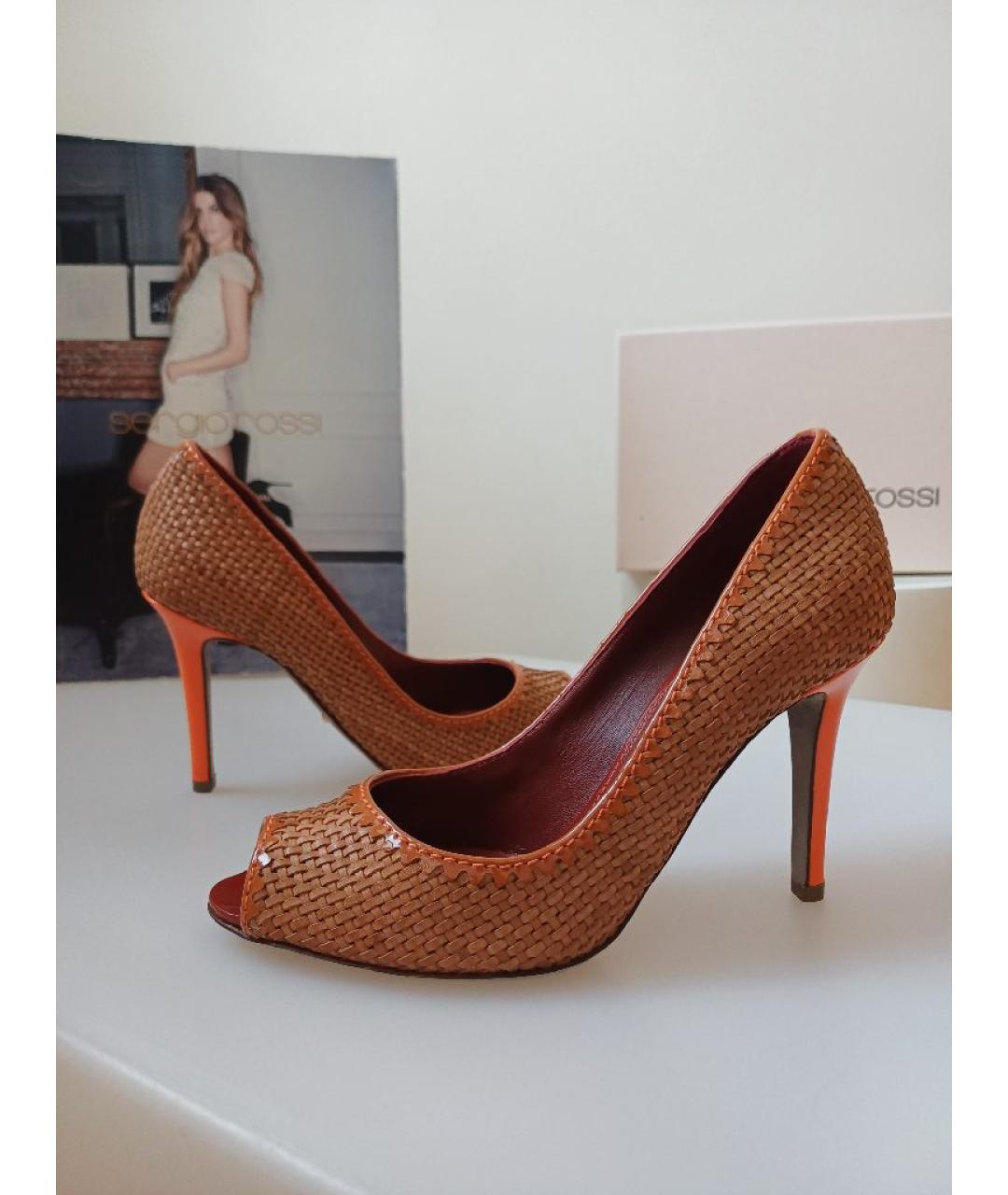 SERGIO ROSSI Коричневые кожаные туфли, фото 4