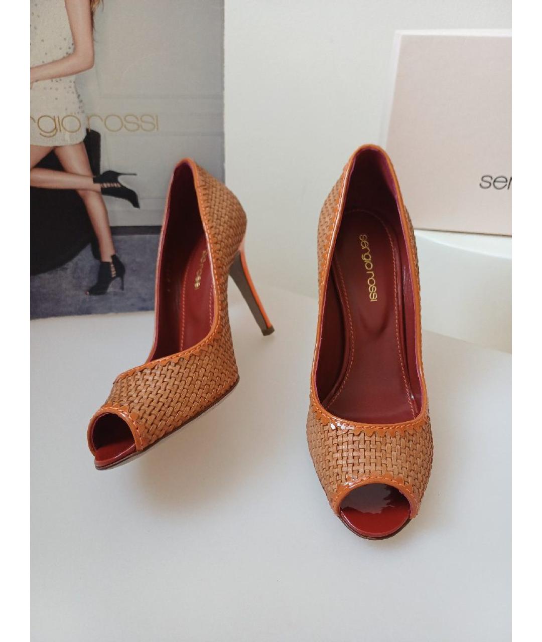 SERGIO ROSSI Коричневые кожаные туфли, фото 6