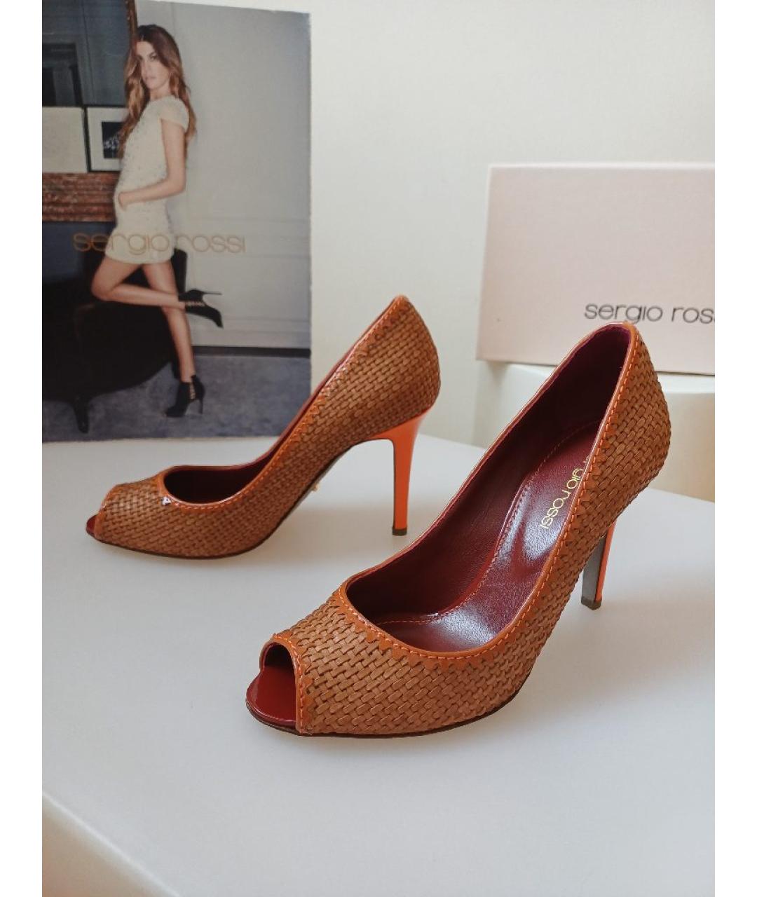 SERGIO ROSSI Коричневые кожаные туфли, фото 3