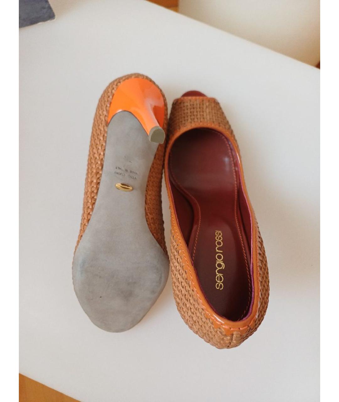 SERGIO ROSSI Коричневые кожаные туфли, фото 9