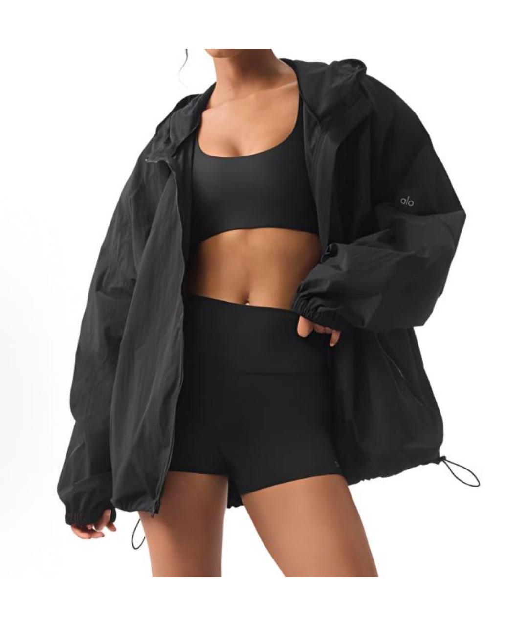ALO YOGA Черная спортивная куртка, фото 3