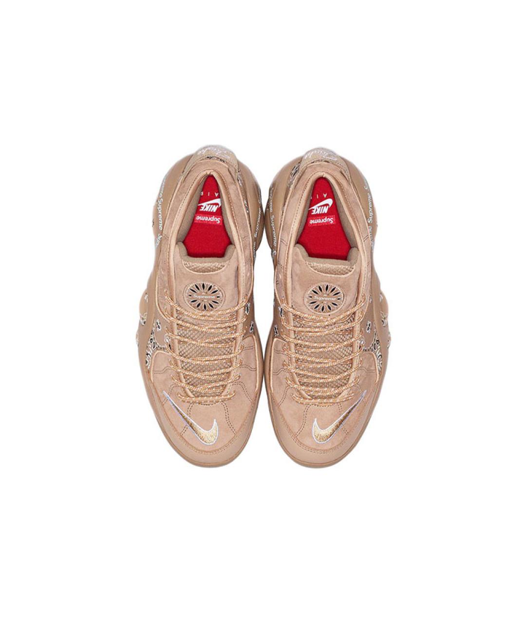 NIKE Бежевые кожаные высокие кроссовки / кеды, фото 4