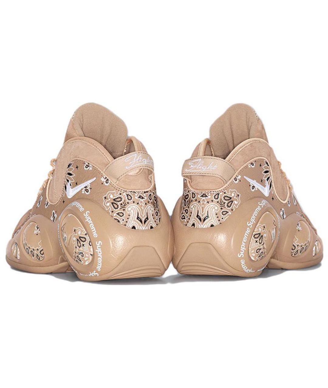 NIKE Бежевые кожаные высокие кроссовки / кеды, фото 5