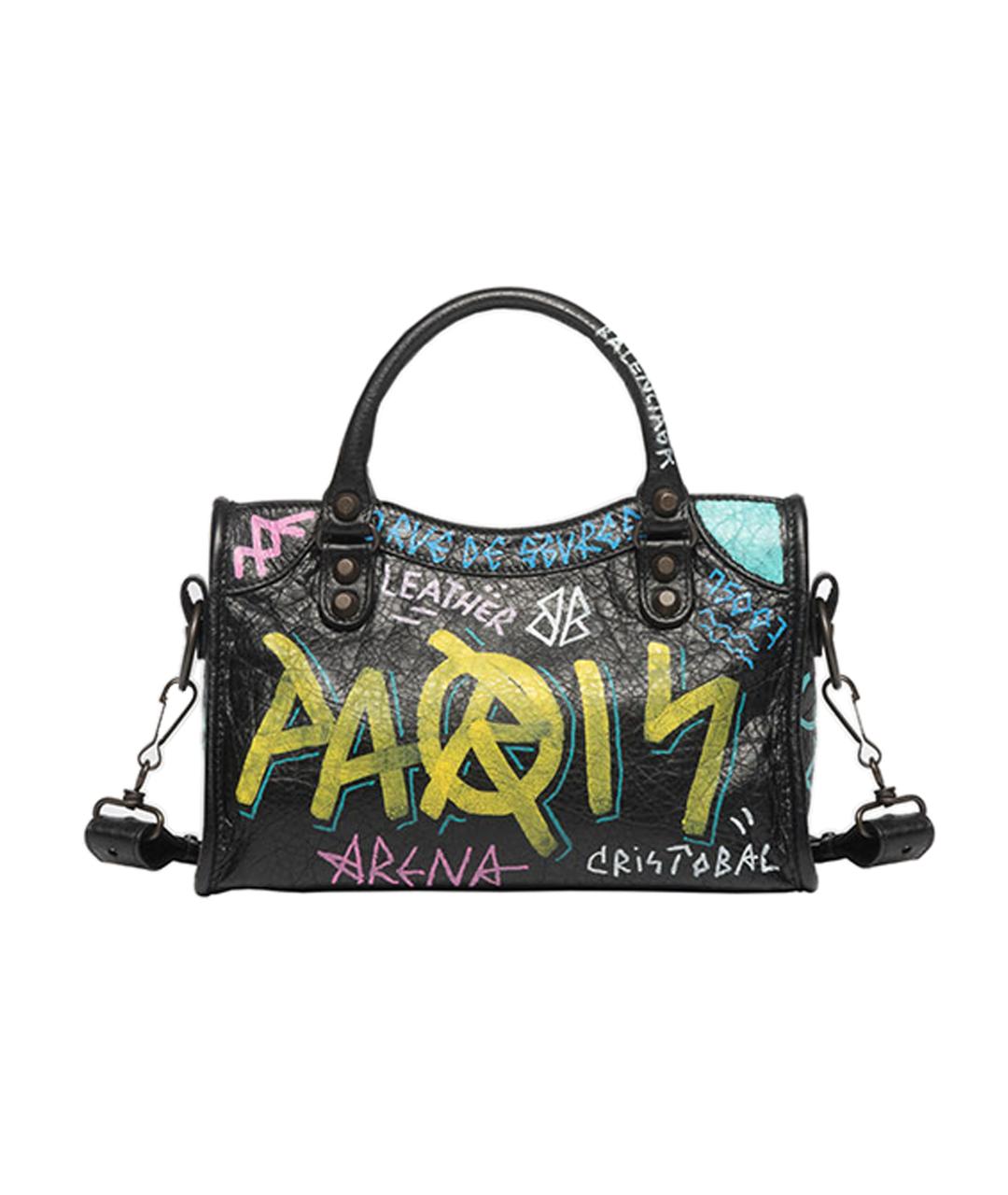 BALENCIAGA Черная кожаная сумка через плечо, фото 2