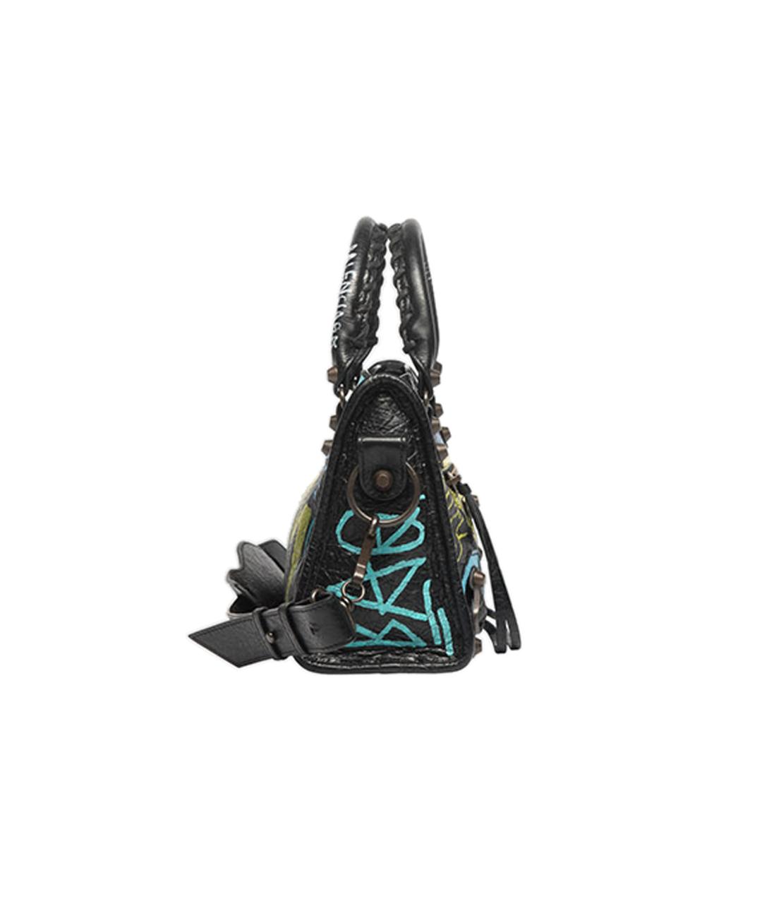 BALENCIAGA Черная кожаная сумка через плечо, фото 1