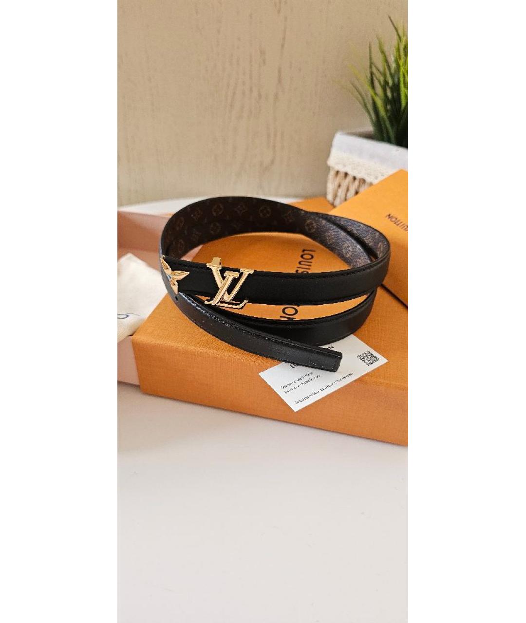 LOUIS VUITTON Черный кожаный ремень, фото 6
