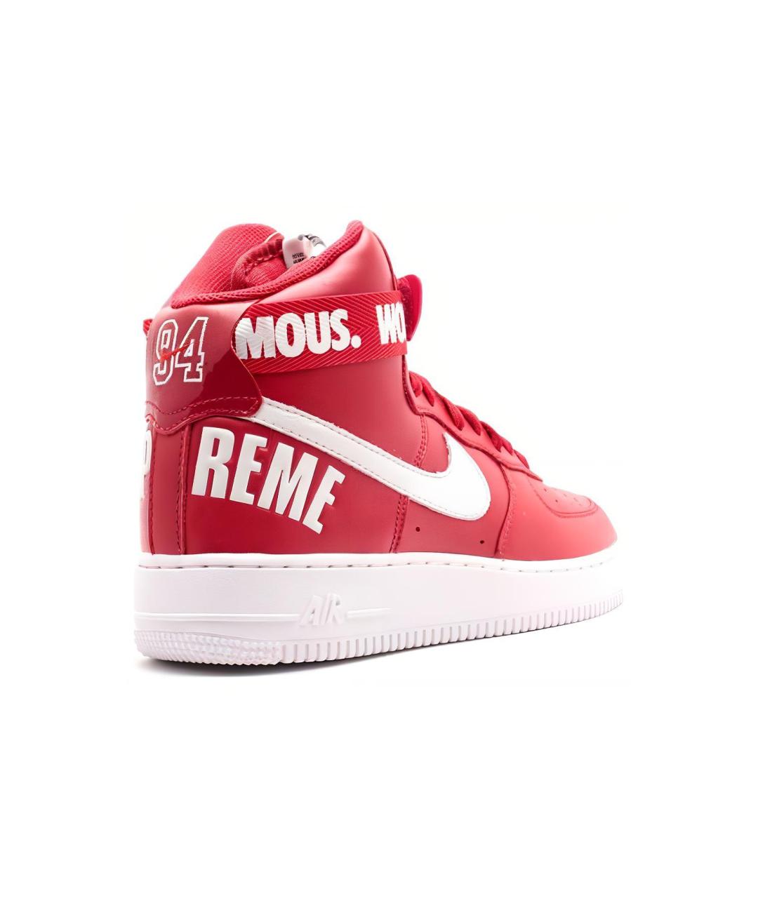 NIKE Красные кожаные высокие кроссовки / кеды, фото 4