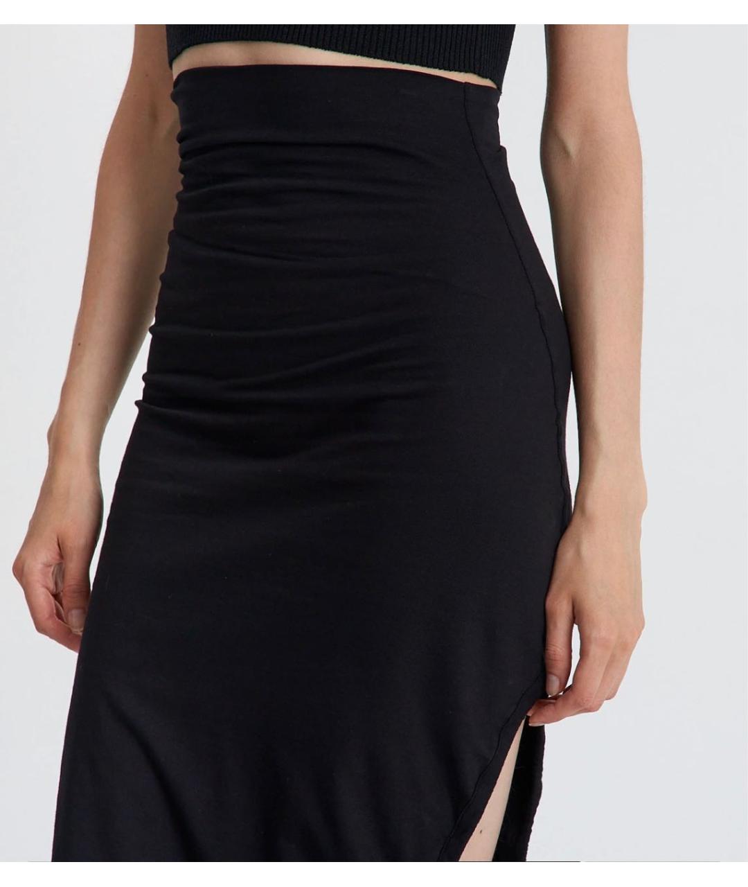 NO. 21 Черная хлопковая юбка миди, фото 4