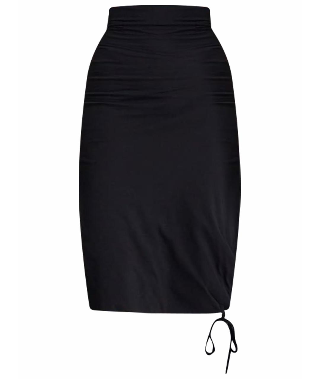 NO. 21 Черная хлопковая юбка миди, фото 1