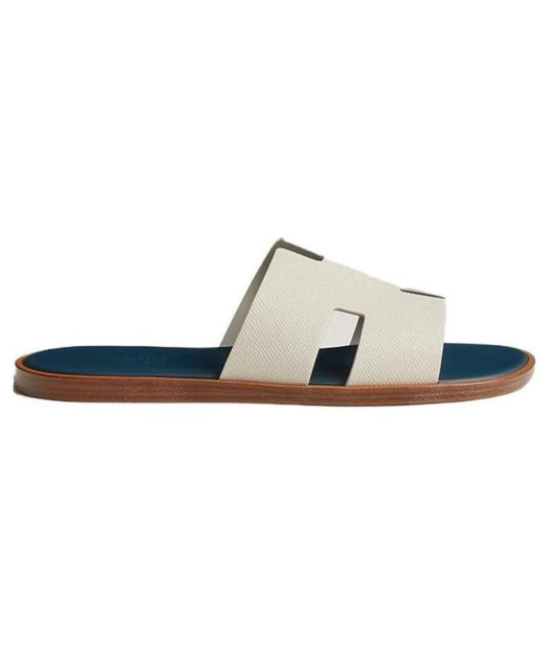 HERMES Белые кожаные сандалии, фото 1