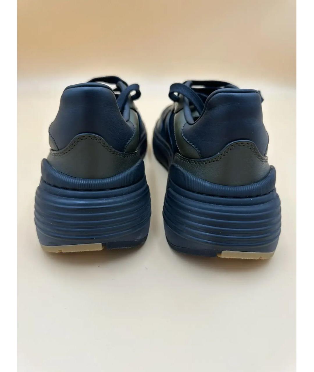 BOTTEGA VENETA Хаки кожаные низкие кроссовки / кеды, фото 4