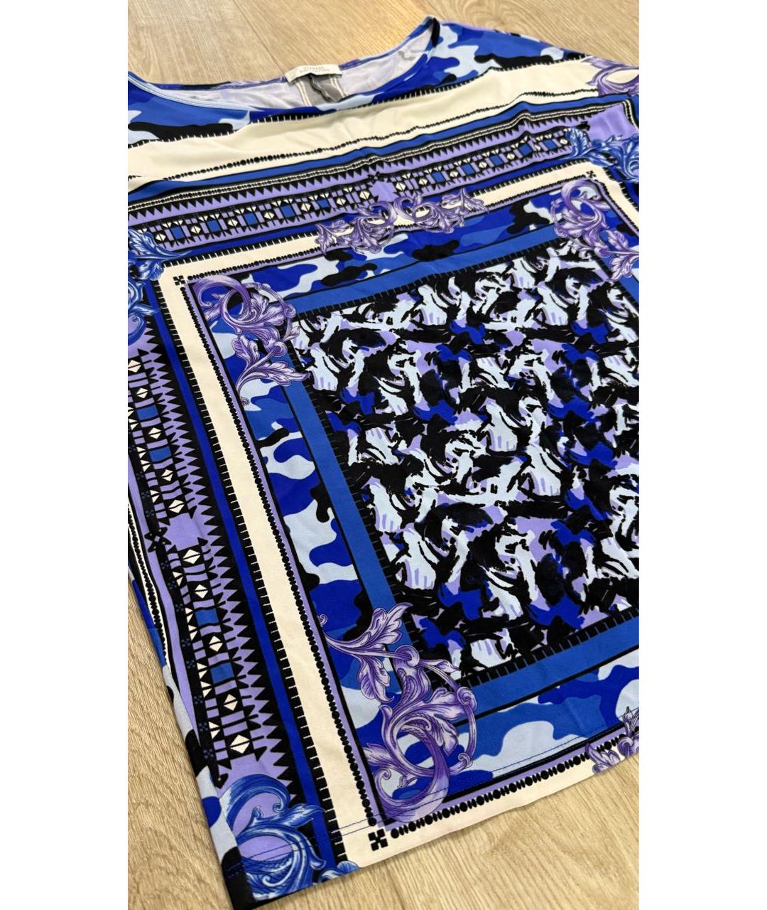 VERSACE COLLECTION Синяя вискозная блузы, фото 4