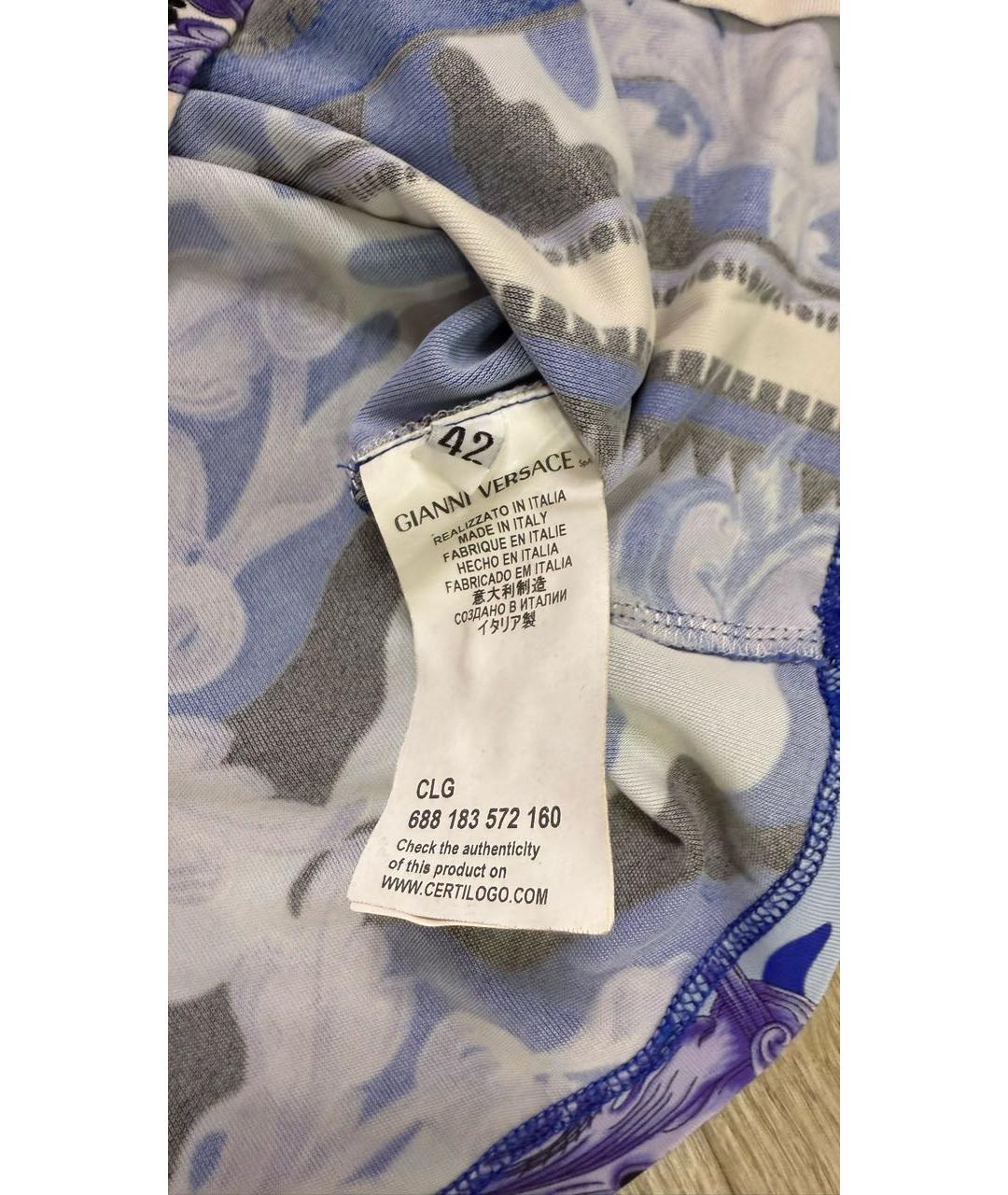 VERSACE COLLECTION Синяя вискозная блузы, фото 5
