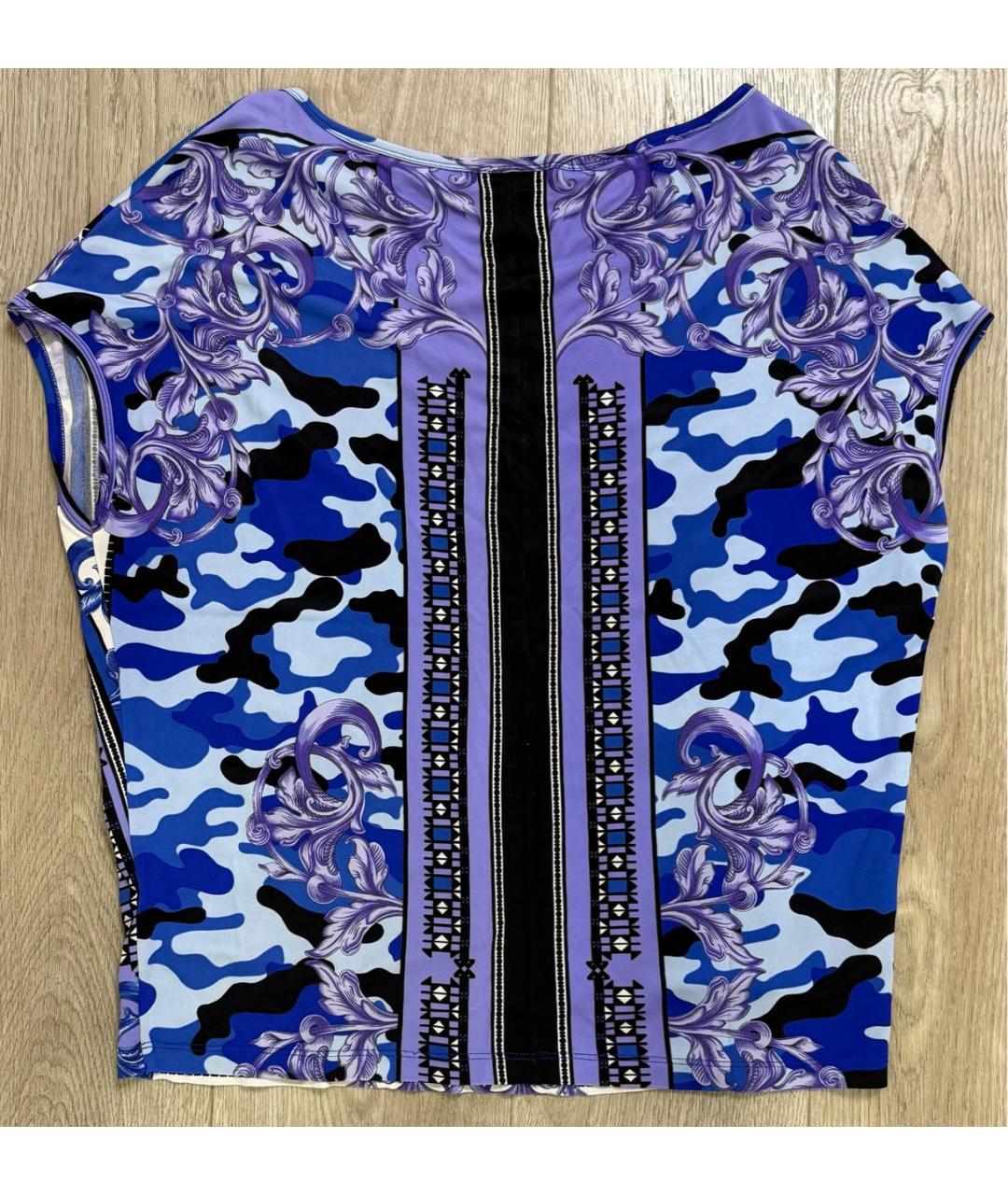 VERSACE COLLECTION Синяя вискозная блузы, фото 2