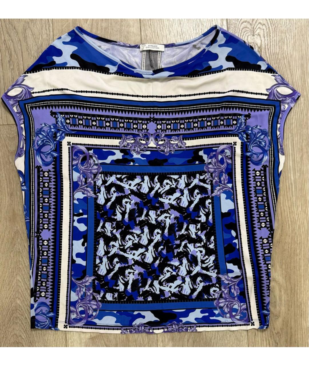 VERSACE COLLECTION Синяя вискозная блузы, фото 6