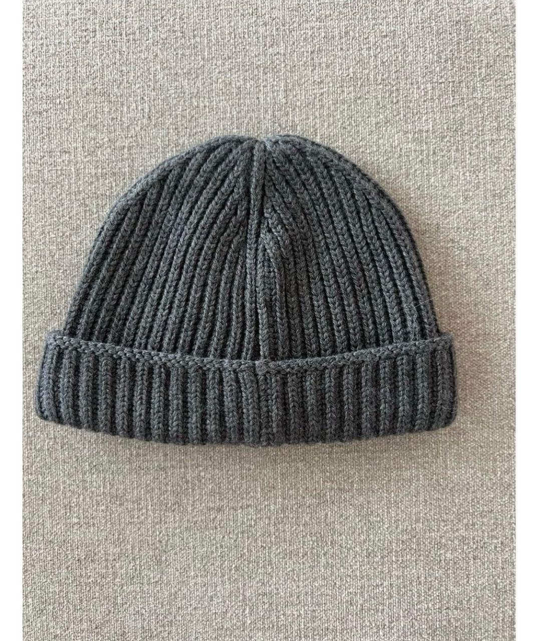 MIU MIU Серая шерстяная шапка, фото 2