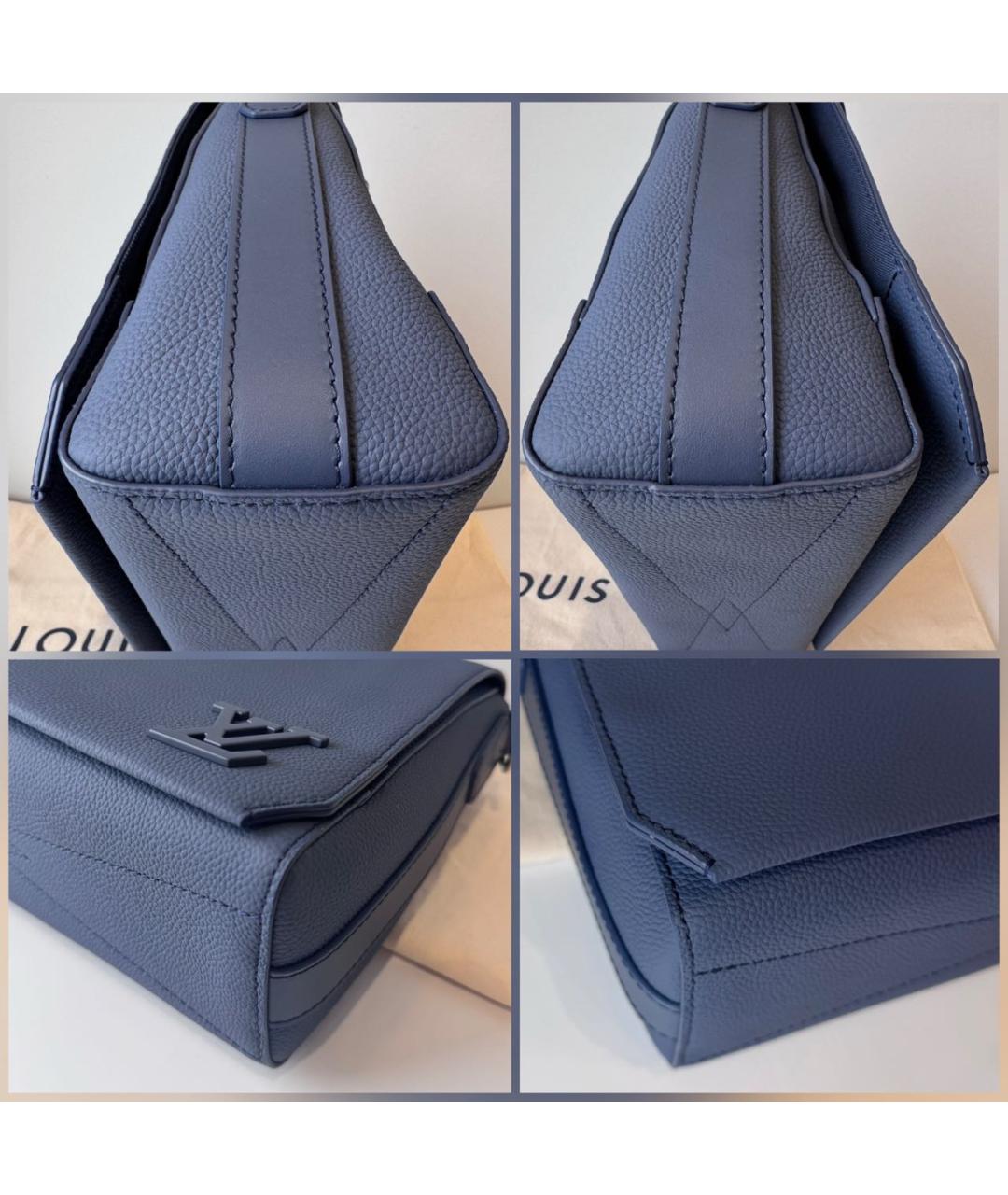 LOUIS VUITTON Темно-синяя кожаная сумка на плечо, фото 7