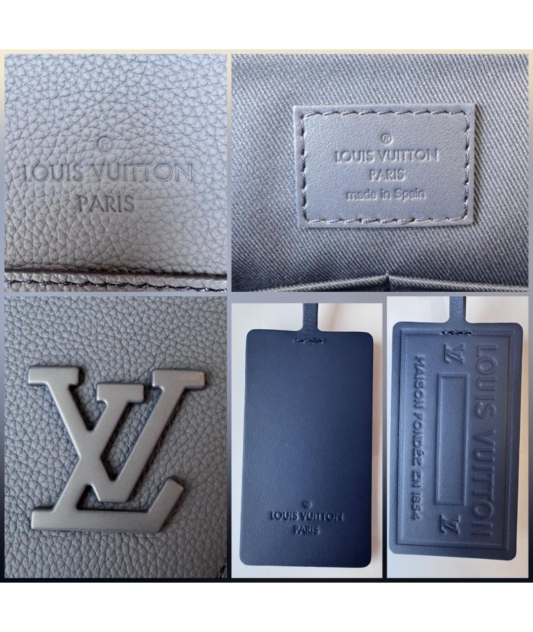 LOUIS VUITTON Темно-синяя кожаная сумка на плечо, фото 8