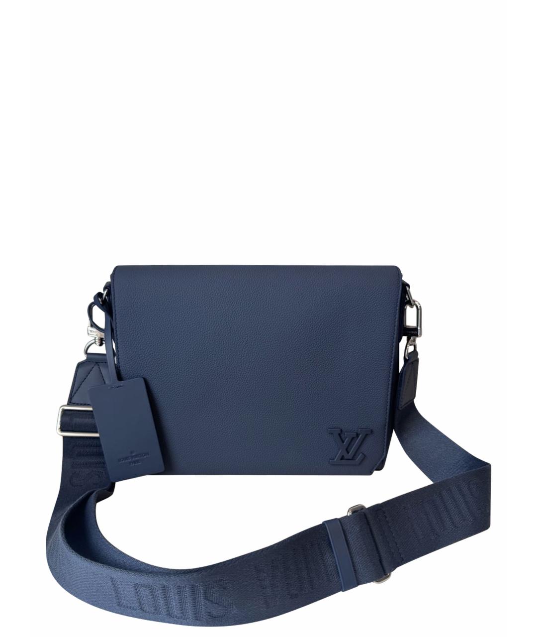 LOUIS VUITTON Темно-синяя кожаная сумка на плечо, фото 1