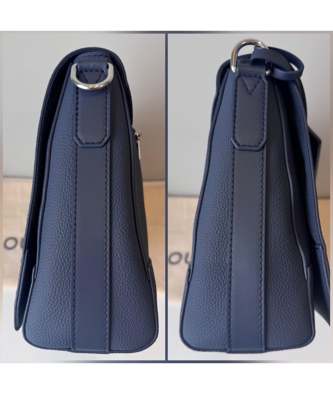 LOUIS VUITTON Темно-синяя кожаная сумка на плечо, фото 5