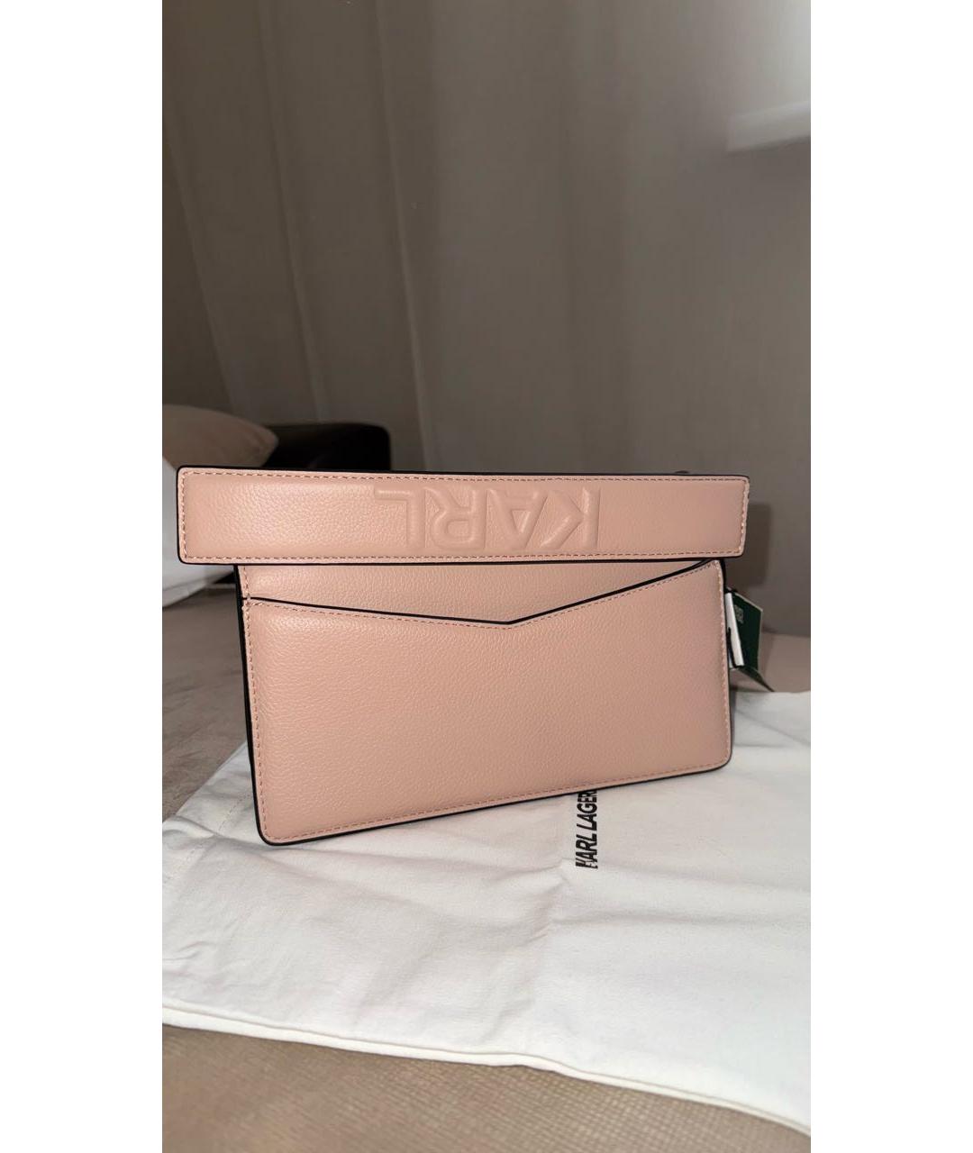 KARL LAGERFELD Бежевая кожаная сумка через плечо, фото 3