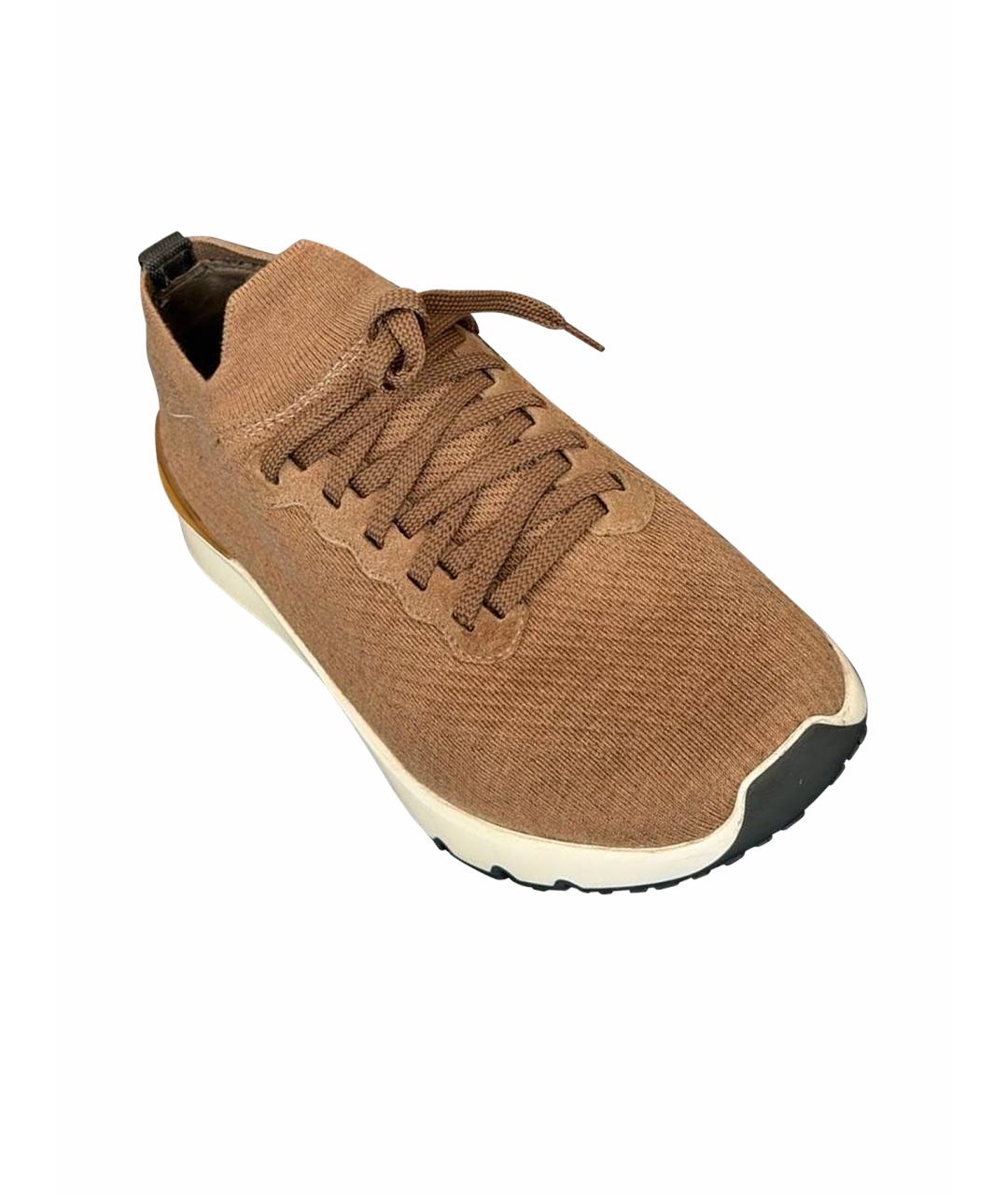 BRUNELLO CUCINELLI Горчичные низкие кроссовки / кеды, фото 3