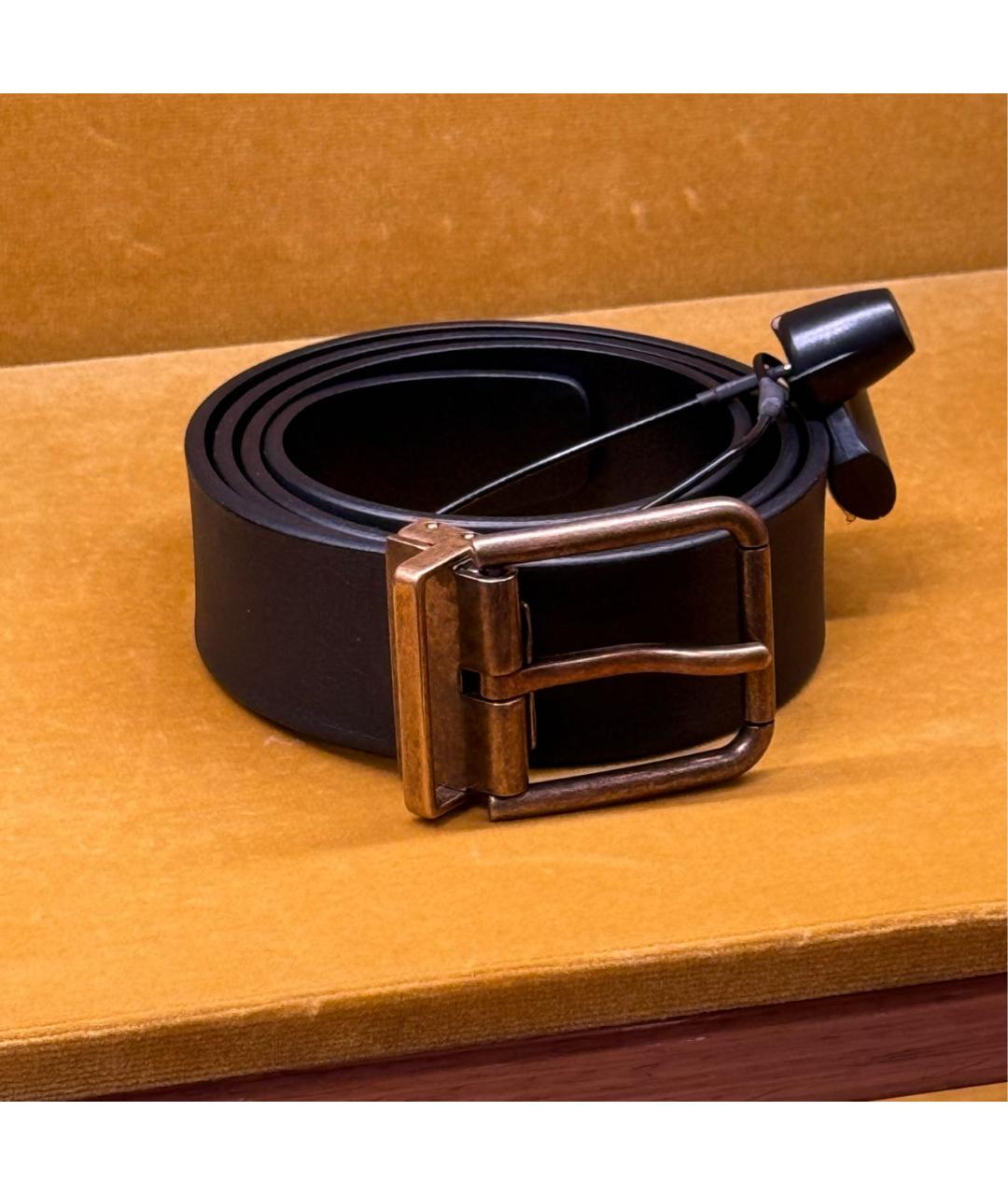 DOLCE&GABBANA Черный кожаный ремень, фото 5