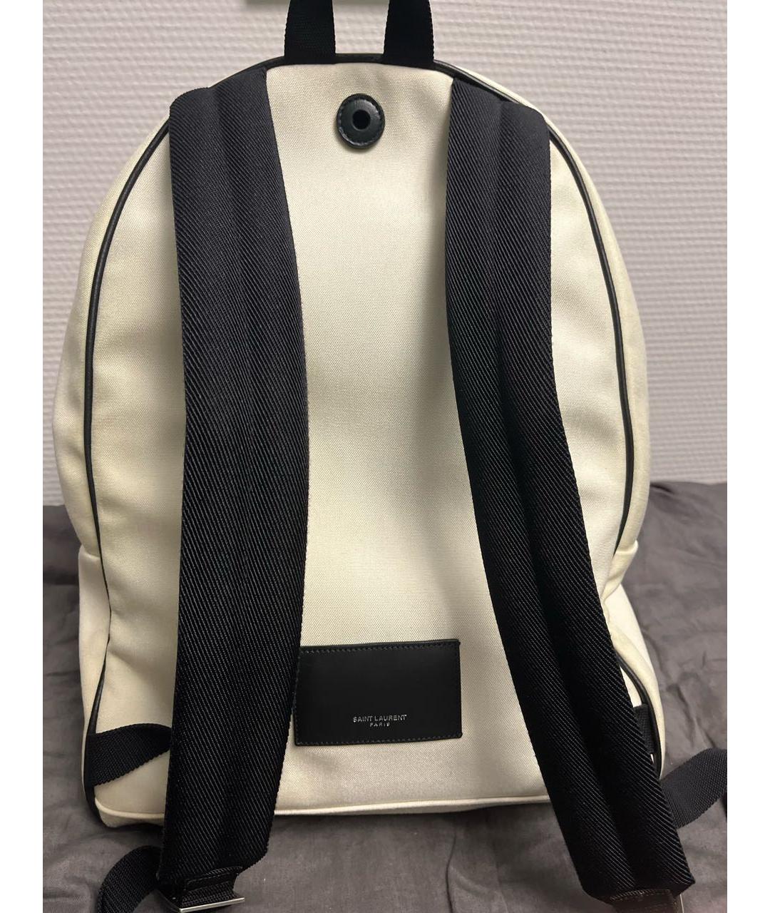 SAINT LAURENT Белый тканевый рюкзак, фото 3