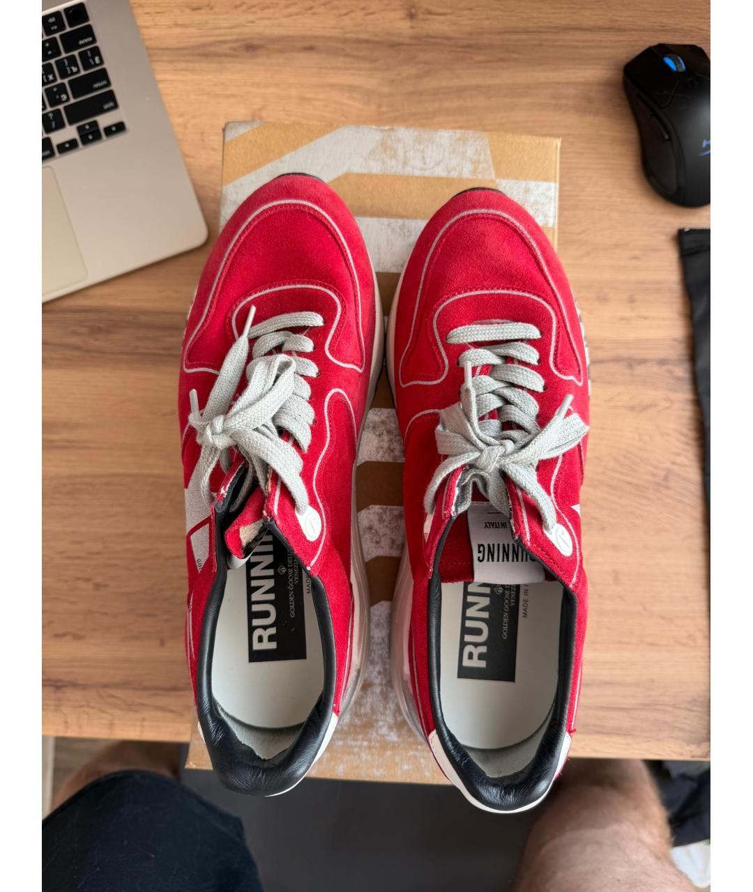 GOLDEN GOOSE DELUXE BRAND Красные замшевые кроссовки, фото 3