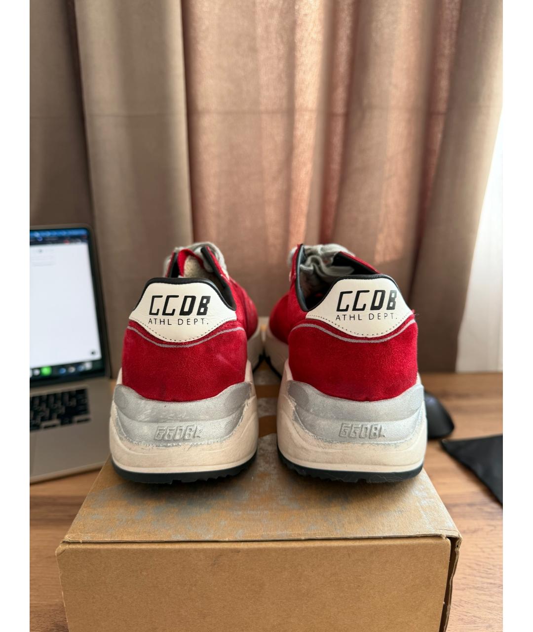 GOLDEN GOOSE DELUXE BRAND Красные замшевые кроссовки, фото 4