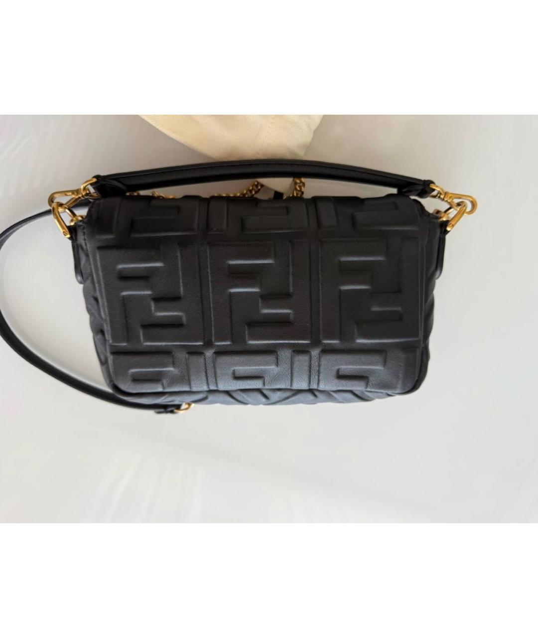 FENDI Черная кожаная сумка через плечо, фото 4