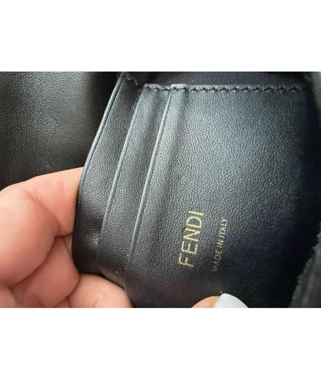 FENDI Черная кожаная сумка через плечо, фото 6