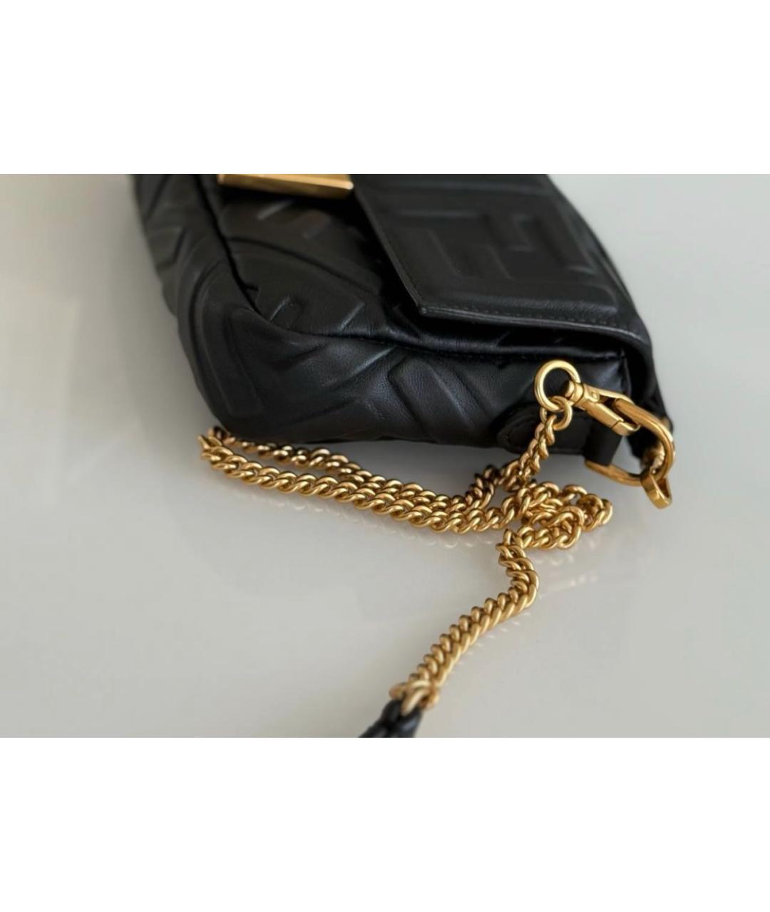 FENDI Черная кожаная сумка через плечо, фото 3