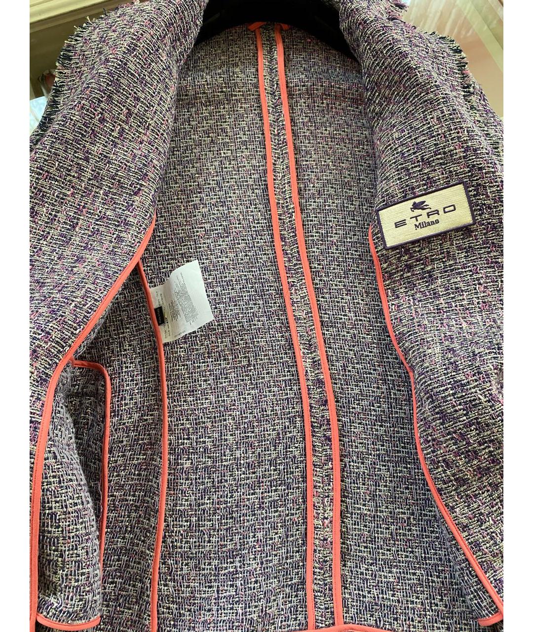 ETRO Фиолетовый хлопковый жакет/пиджак, фото 7