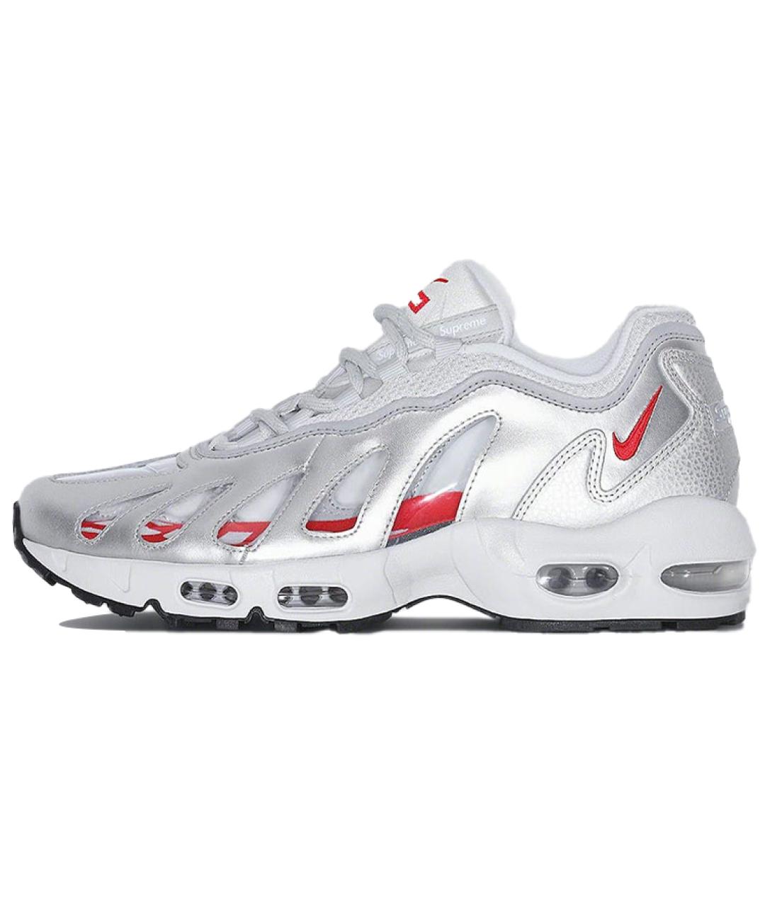 NIKE Серебряные синтетические низкие кроссовки / кеды, фото 2