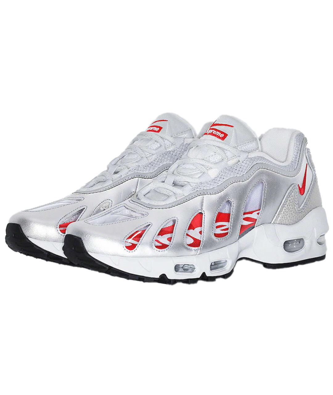 NIKE Серебряные синтетические низкие кроссовки / кеды, фото 3