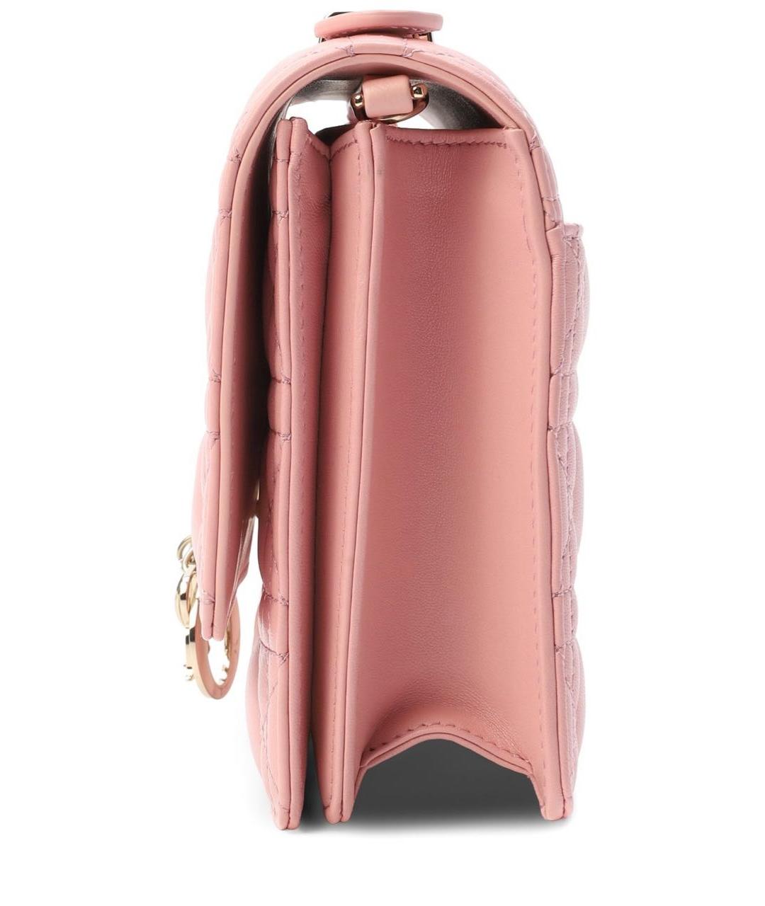 CHRISTIAN DIOR Розовая кожаная сумка через плечо, фото 3