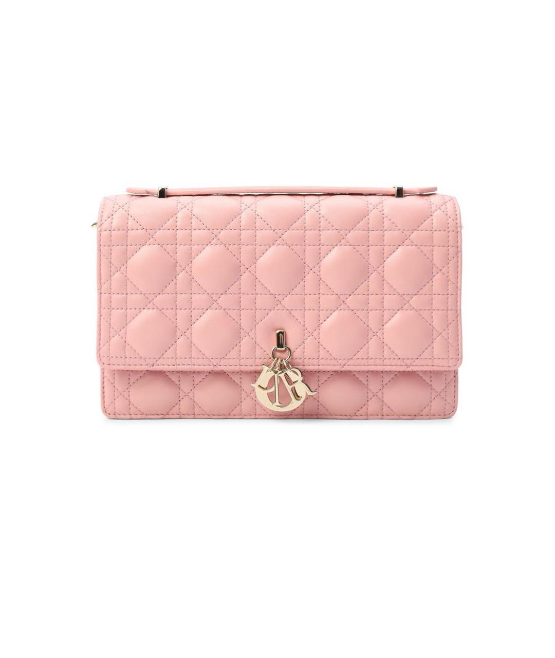 CHRISTIAN DIOR Розовая кожаная сумка через плечо, фото 9