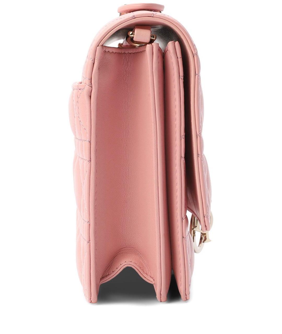 CHRISTIAN DIOR Розовая кожаная сумка через плечо, фото 4