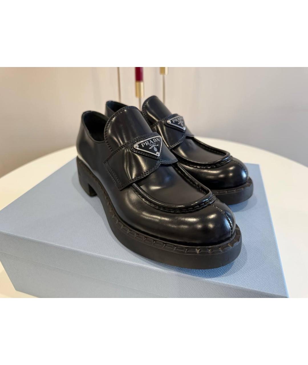 PRADA Черные кожаные лоферы, фото 9